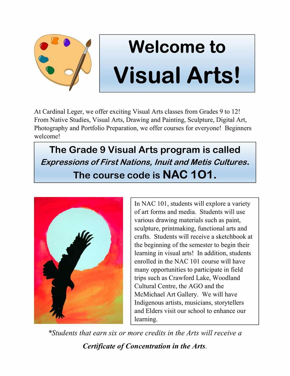 Visual Arts brochure